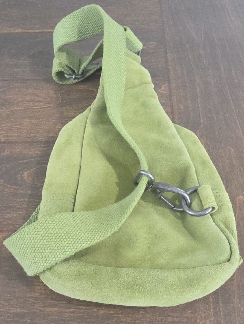 Free People Olive Green Suede Crossbody Sling Bag - Picture 3 of 3